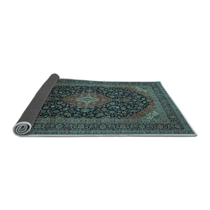 Sideview of Medallion Light Blue Traditional Rug, tr500lblu