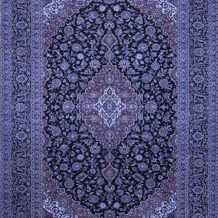Machine Washable Medallion Blue Traditional Rug, wshtr500blu