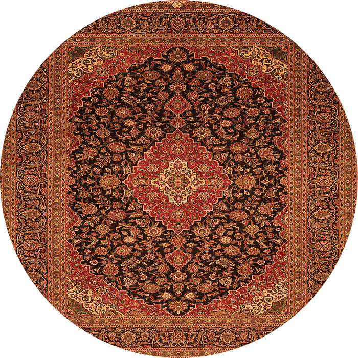 Square Medallion Orange Traditional Rug, tr500org