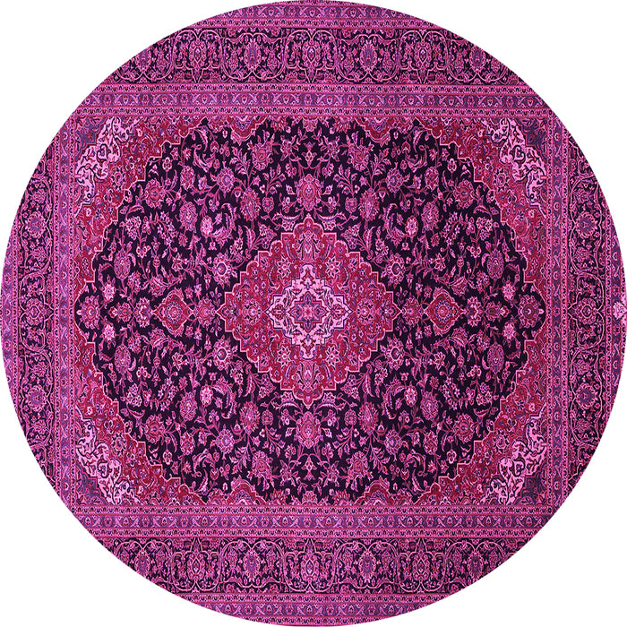 Round Medallion Pink Traditional Rug, tr500pnk