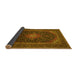 Sideview of Medallion Yellow Traditional Rug, tr500yw