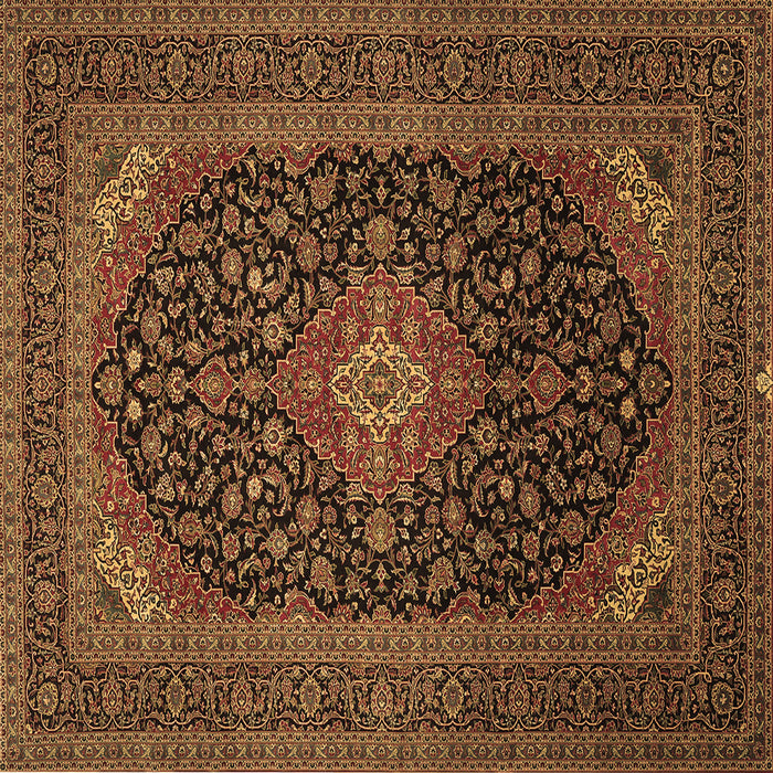 Square Medallion Brown Traditional Rug, tr500brn