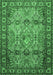 Machine Washable Persian Emerald Green Traditional Area Rugs, wshtr501emgrn