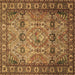 Square Persian Brown Traditional Rug, tr501brn