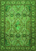 Serging Thickness of Machine Washable Persian Green Traditional Area Rugs, wshtr501grn