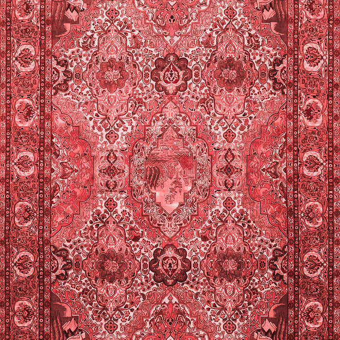 Machine Washable Persian Red Traditional Rug, wshtr501red