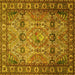 Square Machine Washable Persian Yellow Traditional Rug, wshtr501yw