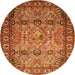 Square Persian Orange Traditional Rug, tr501org