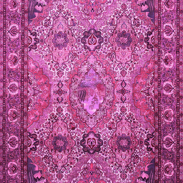 Machine Washable Persian Pink Traditional Rug, wshtr501pnk