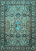 Machine Washable Persian Light Blue Traditional Rug, wshtr501lblu