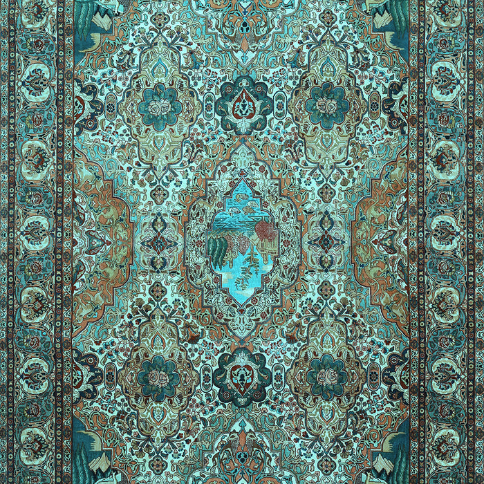 Machine Washable Persian Light Blue Traditional Rug, wshtr501lblu