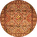 Machine Washable Persian Orange Traditional Area Rugs, wshtr501org