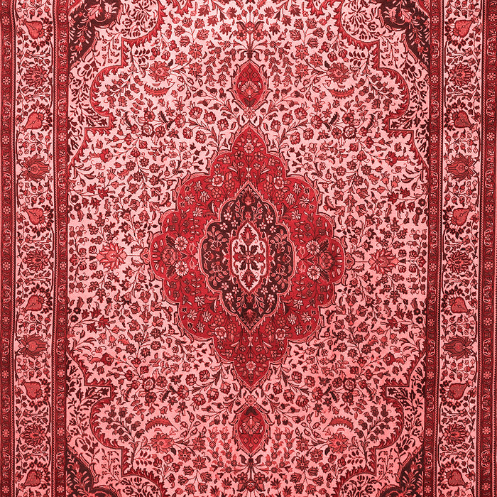 Machine Washable Medallion Red Traditional Rug, wshtr502red