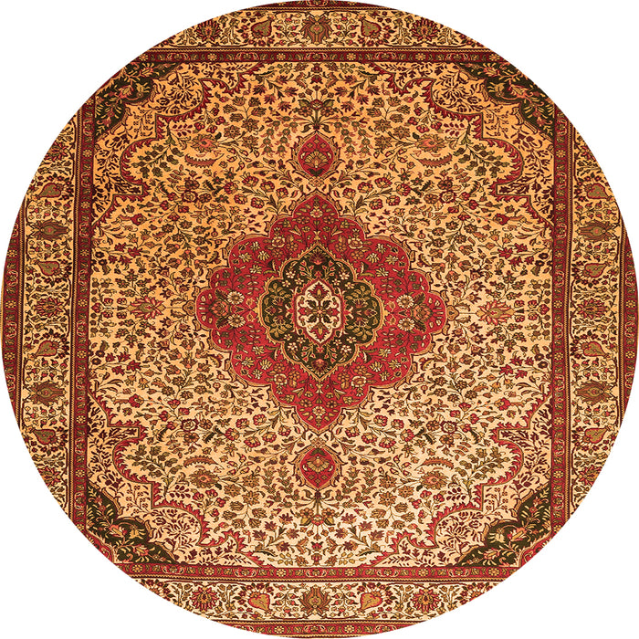Machine Washable Medallion Orange Traditional Area Rugs, wshtr502org
