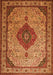 Serging Thickness of Machine Washable Medallion Orange Traditional Area Rugs, wshtr502org