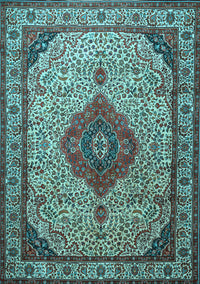 Medallion Light Blue Traditional Rug, tr502lblu