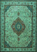 Medallion Turquoise Traditional Rug, tr502turq