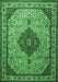 Machine Washable Medallion Emerald Green Traditional Area Rugs, wshtr502emgrn