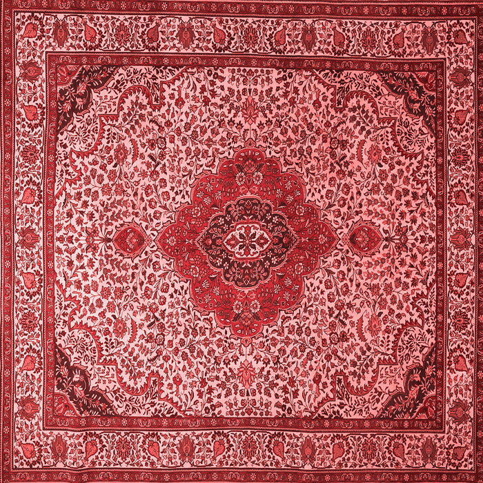 Machine Washable Medallion Red Traditional Rug, wshtr502red