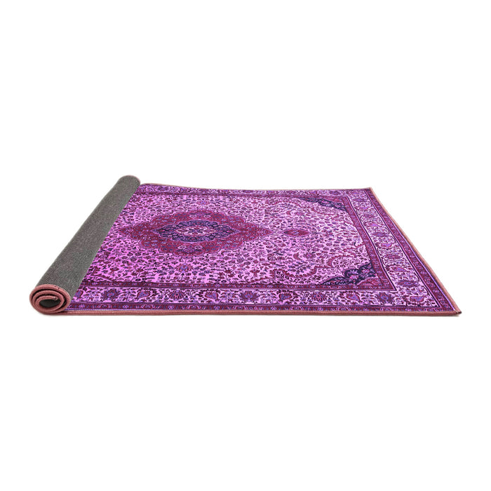 Sideview of Medallion Purple Traditional Rug, tr502pur