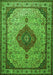 Serging Thickness of Machine Washable Medallion Green Traditional Area Rugs, wshtr502grn