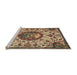 Sideview of Machine Washable Traditional Sangria Brown Rug, wshtr503