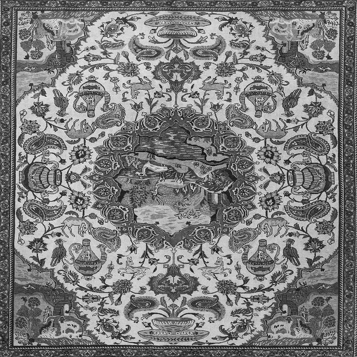 Round Machine Washable Animal Gray Traditional Rug, wshtr503gry