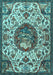 Machine Washable Animal Light Blue Traditional Rug, wshtr503lblu