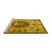 Sideview of Machine Washable Animal Yellow Traditional Rug, wshtr503yw