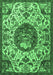Machine Washable Animal Emerald Green Traditional Area Rugs, wshtr503emgrn