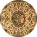 Round Animal Brown Traditional Rug, tr503brn