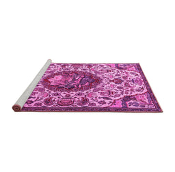 Sideview of Machine Washable Animal Pink Traditional Rug, wshtr503pnk