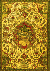 Animal Yellow Traditional Rug, tr503yw