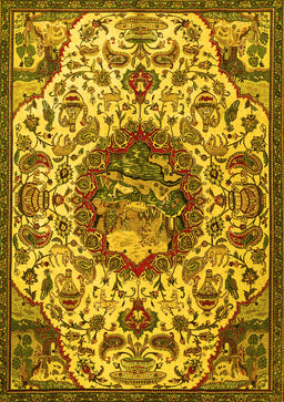 Animal Yellow Traditional Rug, tr503yw