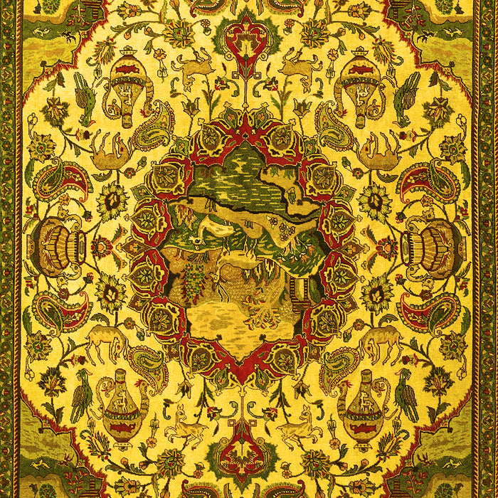 Animal Yellow Traditional Rug, tr503yw