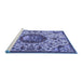 Sideview of Machine Washable Animal Blue Traditional Rug, wshtr503blu