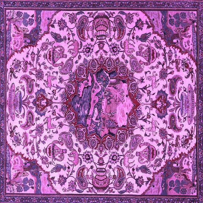 Square Animal Purple Traditional Rug, tr503pur