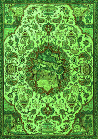 Animal Green Traditional Rug, tr503grn