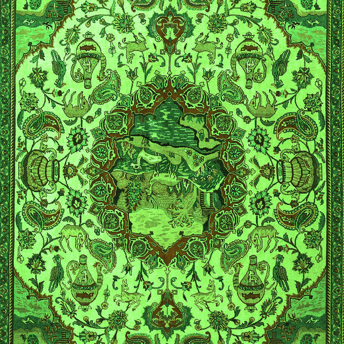 Animal Green Traditional Rug, tr503grn