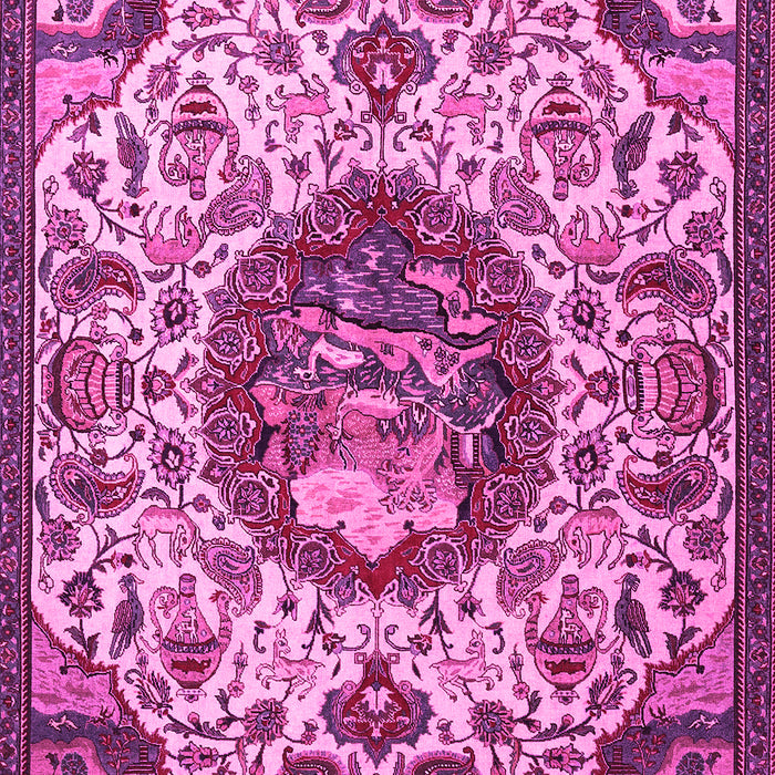 Machine Washable Animal Pink Traditional Rug, wshtr503pnk