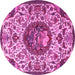 Round Animal Pink Traditional Rug, tr503pnk