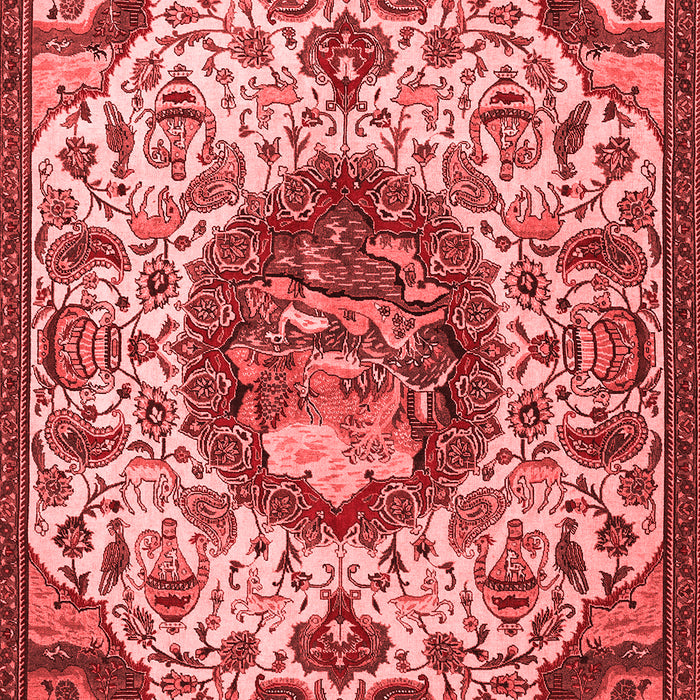 Machine Washable Animal Red Traditional Rug, wshtr503red