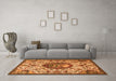 Machine Washable Animal Orange Traditional Area Rugs in a Living Room, wshtr503org