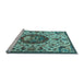 Sideview of Machine Washable Animal Light Blue Traditional Rug, wshtr503lblu