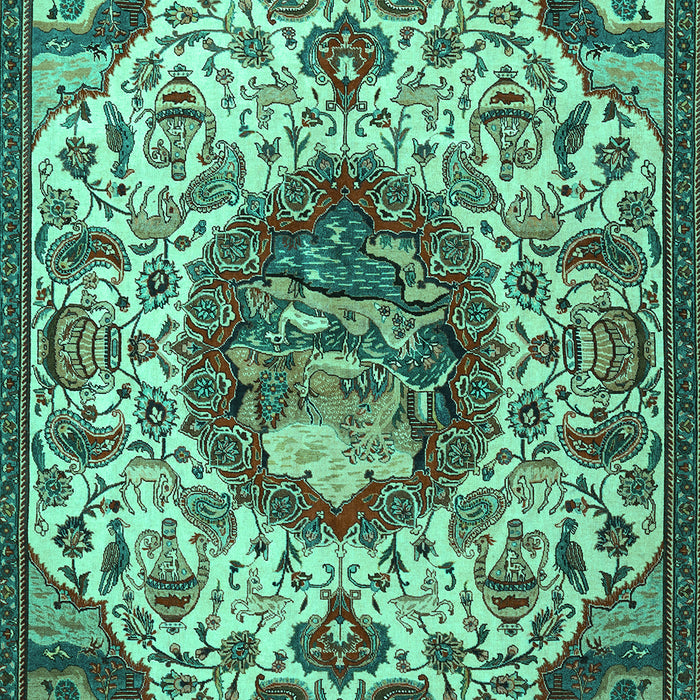 Animal Turquoise Traditional Rug, tr503turq
