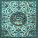 Square Animal Light Blue Traditional Rug, tr503lblu