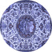 Round Animal Blue Traditional Rug, tr503blu