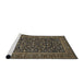 Sideview of Machine Washable Traditional Midnight Gray Rug, wshtr504