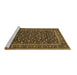 Sideview of Machine Washable Persian Brown Traditional Rug, wshtr504brn