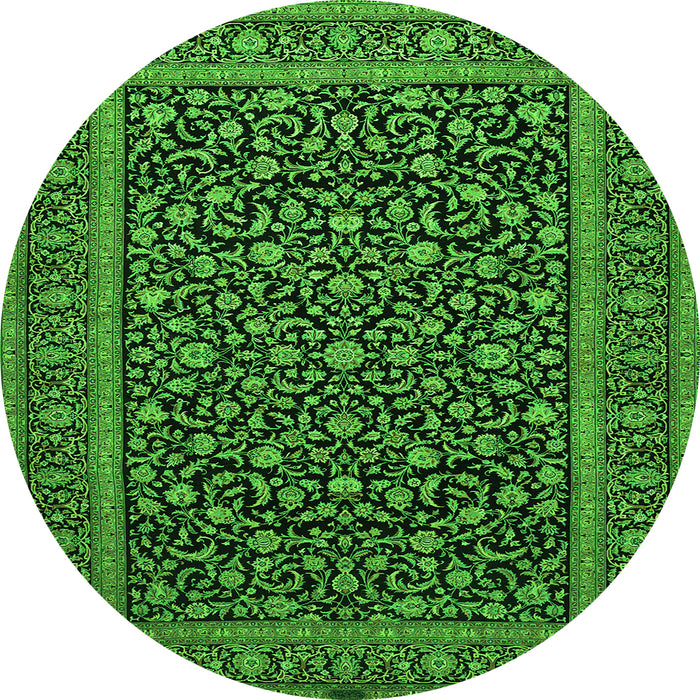 Square Persian Green Traditional Rug, tr504grn